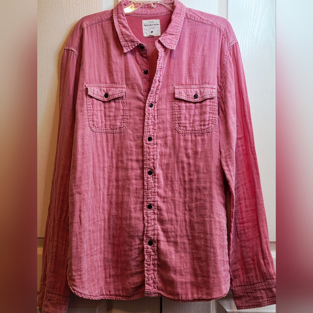 Splendid Mills Men's Pink Button-Up Shirt